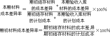 发出材料应负担的成本差异=发出材料的计划成本×材料成本差异率