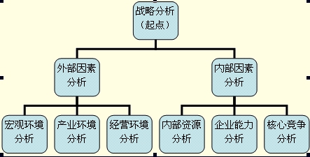 一般来说,战略分析主要包括对外部因素和内部因素的分析