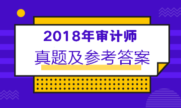 2018年中级审计师试题及答案