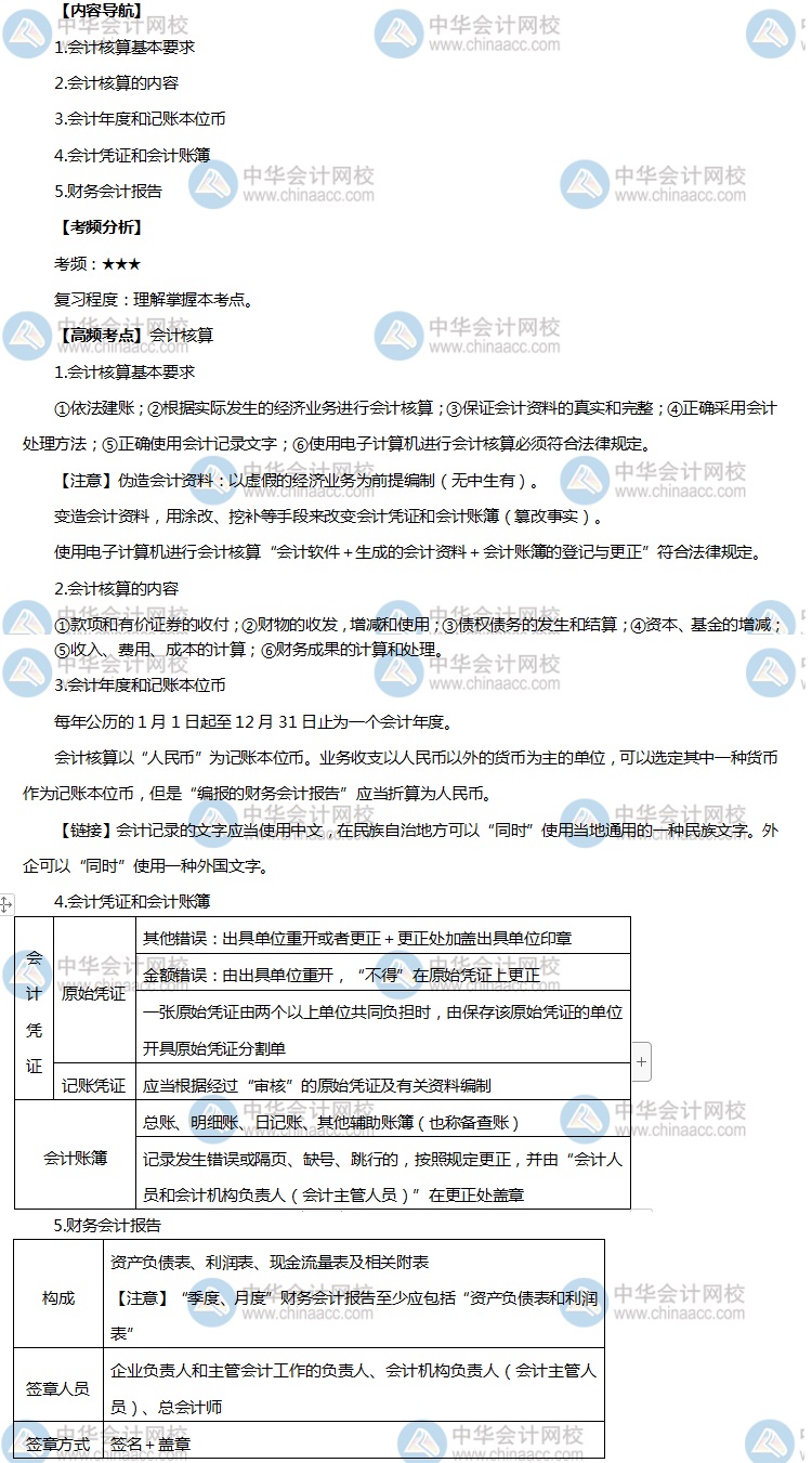 初级会计职称高频考点1