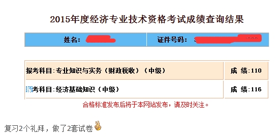 2015年经济师考试网校学员成绩