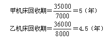 中级会计职称《财务管理》知识点：回收期（PP）