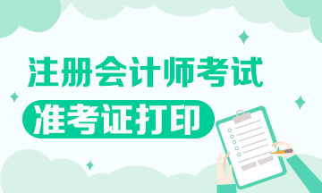 山东青岛注册会计师准考证打印入口2019