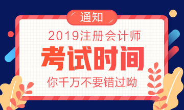 2019注会考试时间