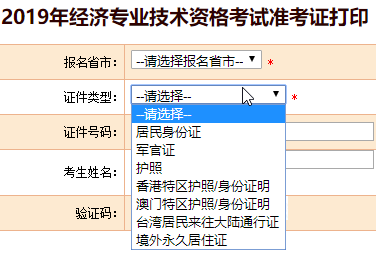 经济师准考证打印证件