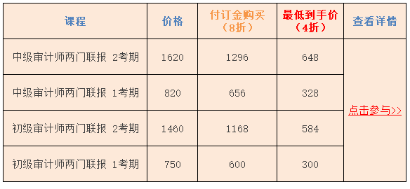 审计师课程单价