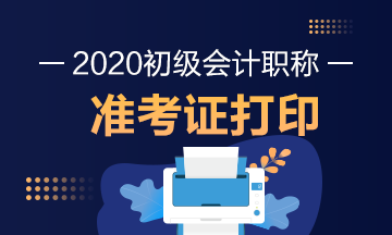 安徽省2020年初级会计师准考证打印时间在几月份啊？
