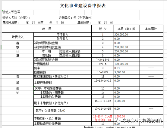 注意！文化事业建设费减半征收！申报表怎么填写?