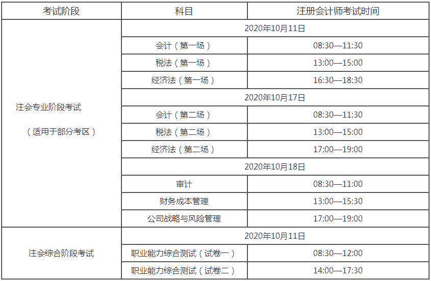 安徽省注册会计师考试报名时间已发布了