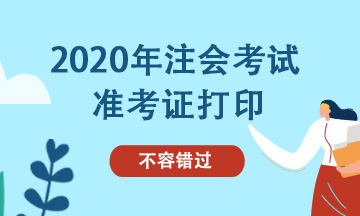 2020年注会考试准考证打印时间