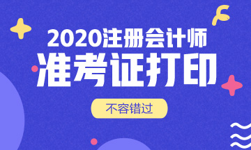 2020年cpa准考证打印时间