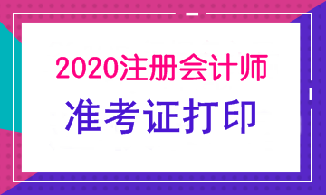 2020年武汉注会准考证打印时间