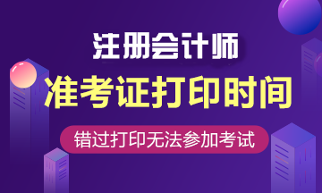 福建2020cpa准考证打印时间