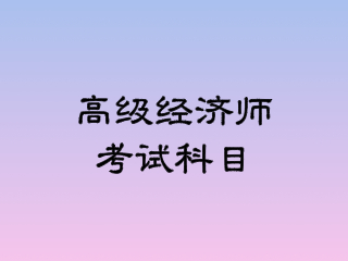 高级经济师考试科目