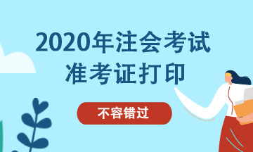 浙江注册会计师2020年考试准考证下载打印时间公布
