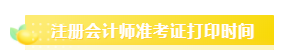 2020注册会计师准考证打印时间