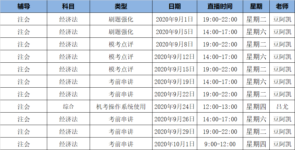 2020注会《经济法》C位夺冠课表来了！