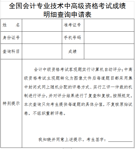 福建福州2020年高级会计师考试成绩复核通知