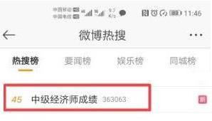 中级经济师查分热搜