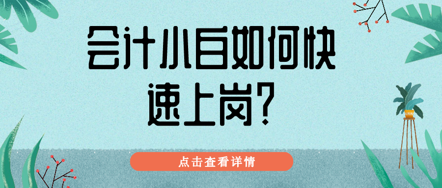 一篇让财会小白不再迷茫 快速上岗！记得收藏