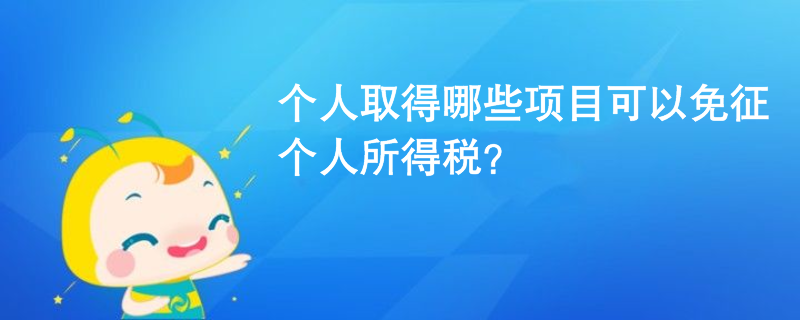 个人取得哪些项目可以免征个人所得税？