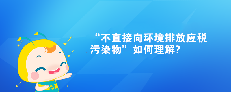 “不直接向环境排放应税污染物”如何理解?