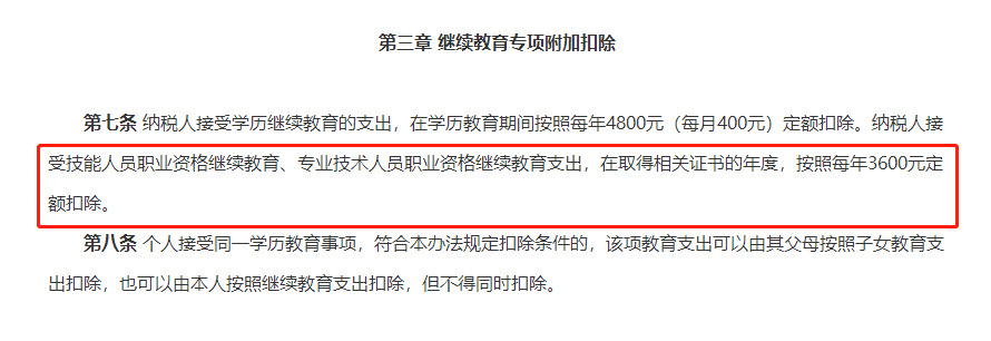 个税专项附加扣除开启确认 高会证书也能抵扣个税