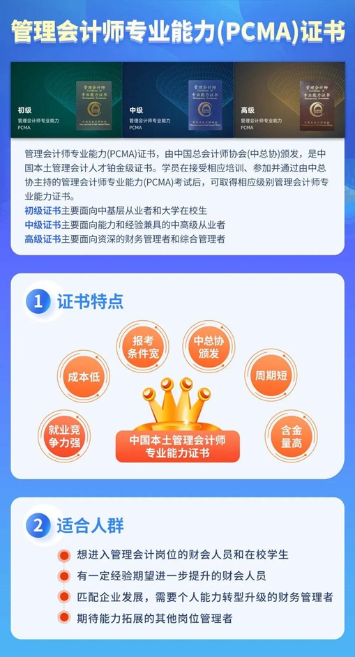 管理会计证书特点