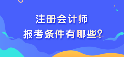 注册会计师报考条件有哪些？