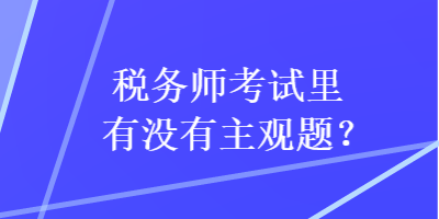 税务师考试里有没有主观题？