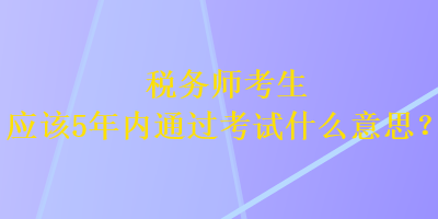 税务师考生应该5年内通过考试什么意思？