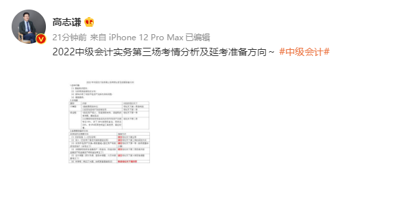 高志谦中级会计实务第三场的考情分析和后续准备方向