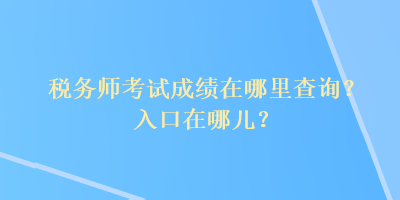 税务师考试成绩在哪里查询？入口在哪儿？