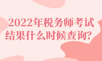 2022年税务师考试结果什么时候查询？