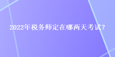 2022年税务师定在哪两天考试？