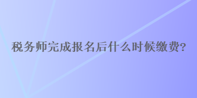 税务师完成报名后什么时候缴费？