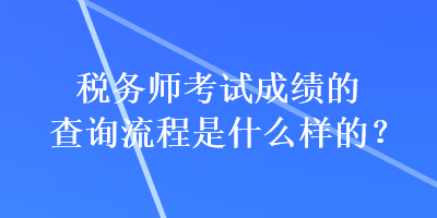 税务师考试成绩的查询流程是什么样的？