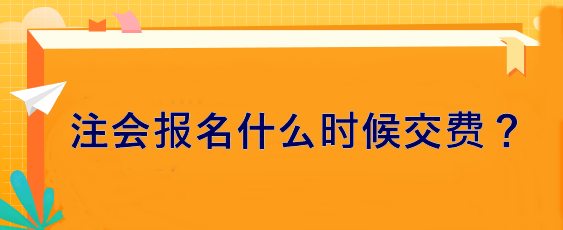 注会报名什么时候交费？