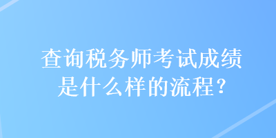 查询税务师考试成绩是什么样的流程？