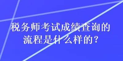 税务师考试成绩查询的流程是什么样的？