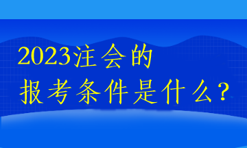 2023注会的报考条件是什么？