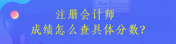 注册会计师成绩怎么查具体分数？