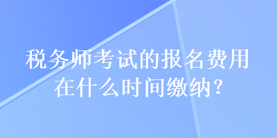 税务师考试的报名费用在什么时间缴纳？