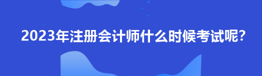 2023年注册会计师什么时候考试呢？