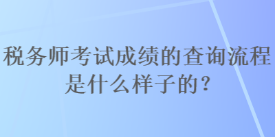 税务师考试成绩的查询流程是什么样子的？