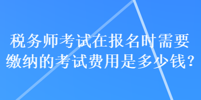 税务师考试在报名时需要缴纳的考试费用是多少钱？