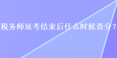 税务师延考结束后什么时候查分？