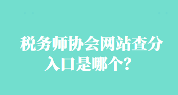 税务师协会网站查分入口是哪个？