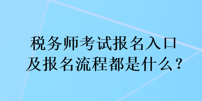 税务师考试报名入口及报名流程都是什么？