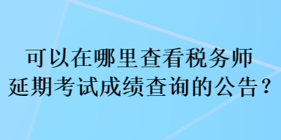 可以在哪里查看税务师延期考试成绩查询的公告？